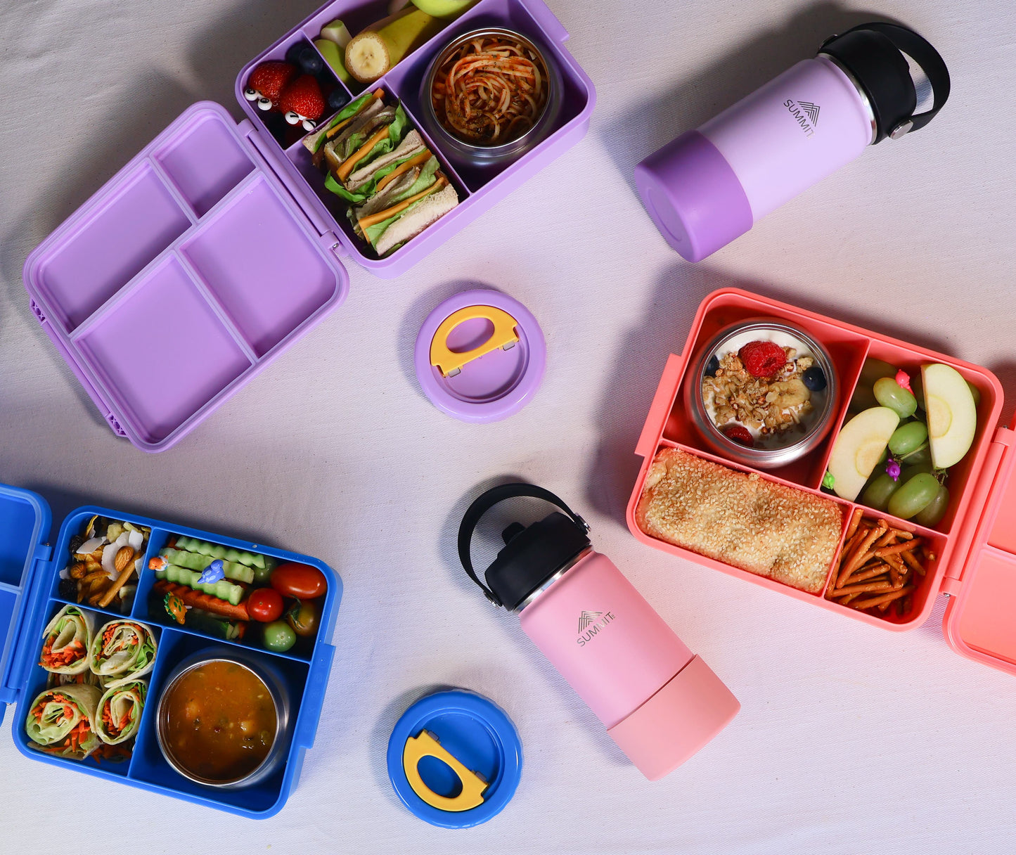 SummitCo Alpine Bento Lunchbox with Insulated Food Jar – Marina Blue - Leakproof, 4 Compartments, BPA-Free