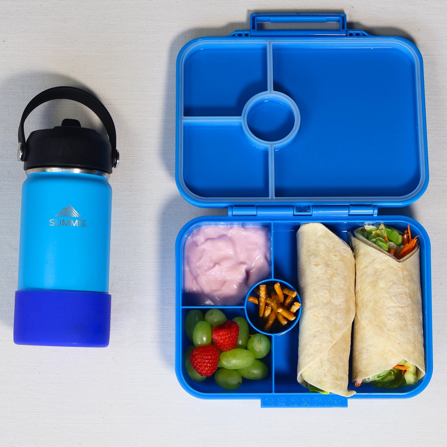 Tritan Bento Lunchbox - Capri Blue – 4 Compartment, Leakproof, BPA-Free, Microwave Safe