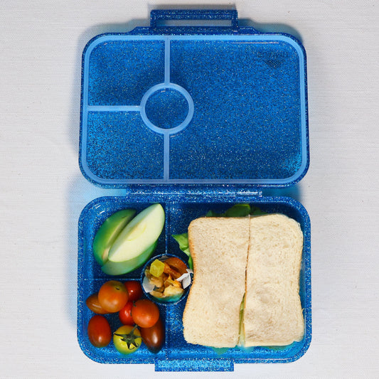 Tritan Bento Lunchbox - Starlight Blue (Glitter) – 4 Compartment, Leakproof, BPA-Free, Microwave Safe
