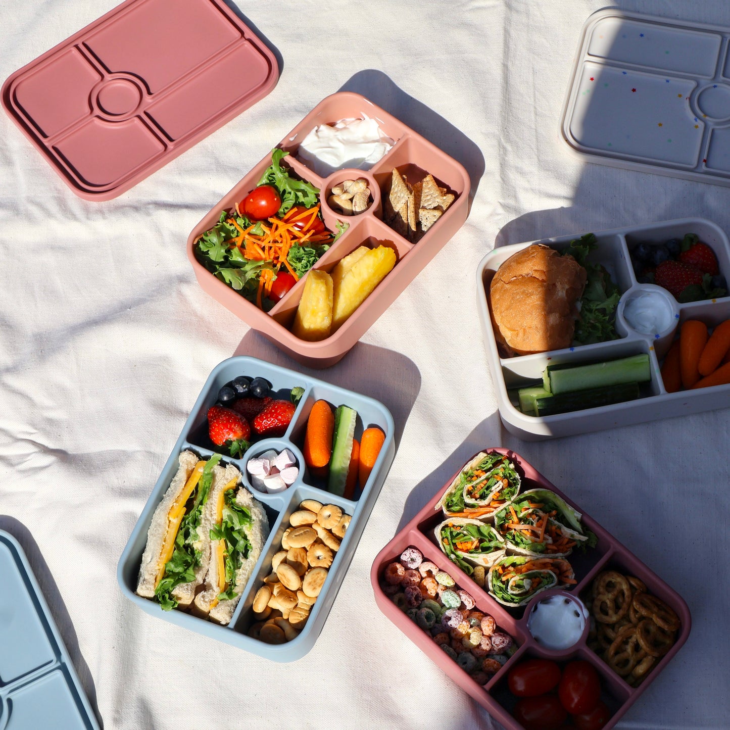 SummitCo Silicone Bento 5 Lunchbox – Rosewood - Leakproof, 5 Compartments, Microwave & Oven Safe
