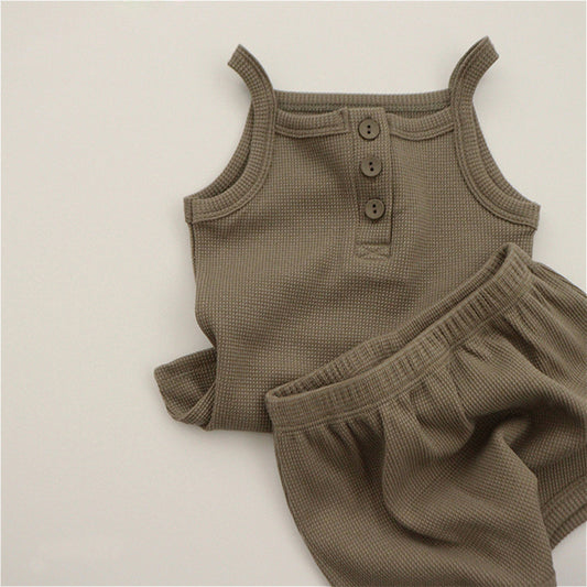 Hunter Unisex Waffle Cotton Set - Olive