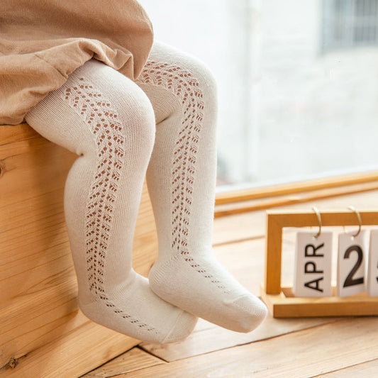 Pointelle Tights - Cream