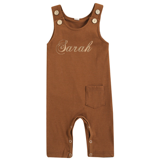 Dungaree romper | Personalization available - Dusty Blue