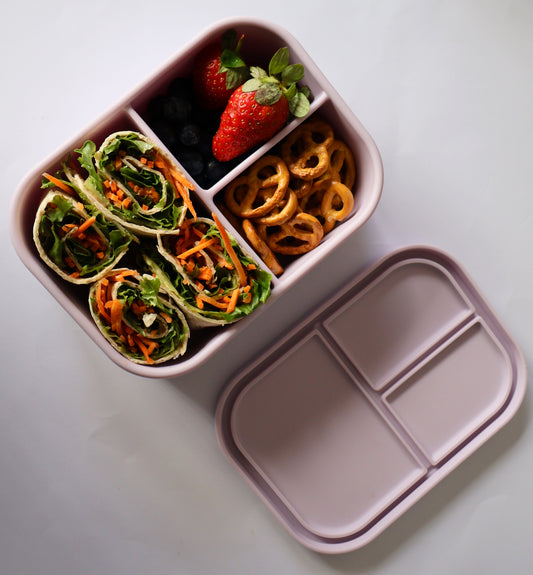 SummitCo Bento 3 Silicone Lunchbox - Dusky Mauve – Leakproof, 3 Compartments, Microwave & Oven Safe
