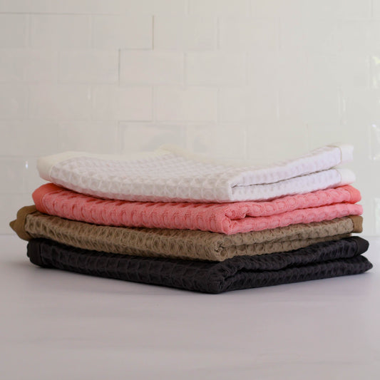 Waverly Waffle Guest Towel - Seabreeze White