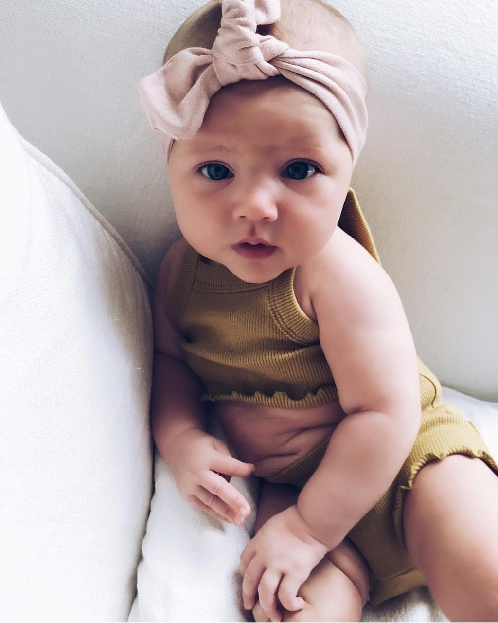Snuggle Hunny Kids Topknot Headband -Blush