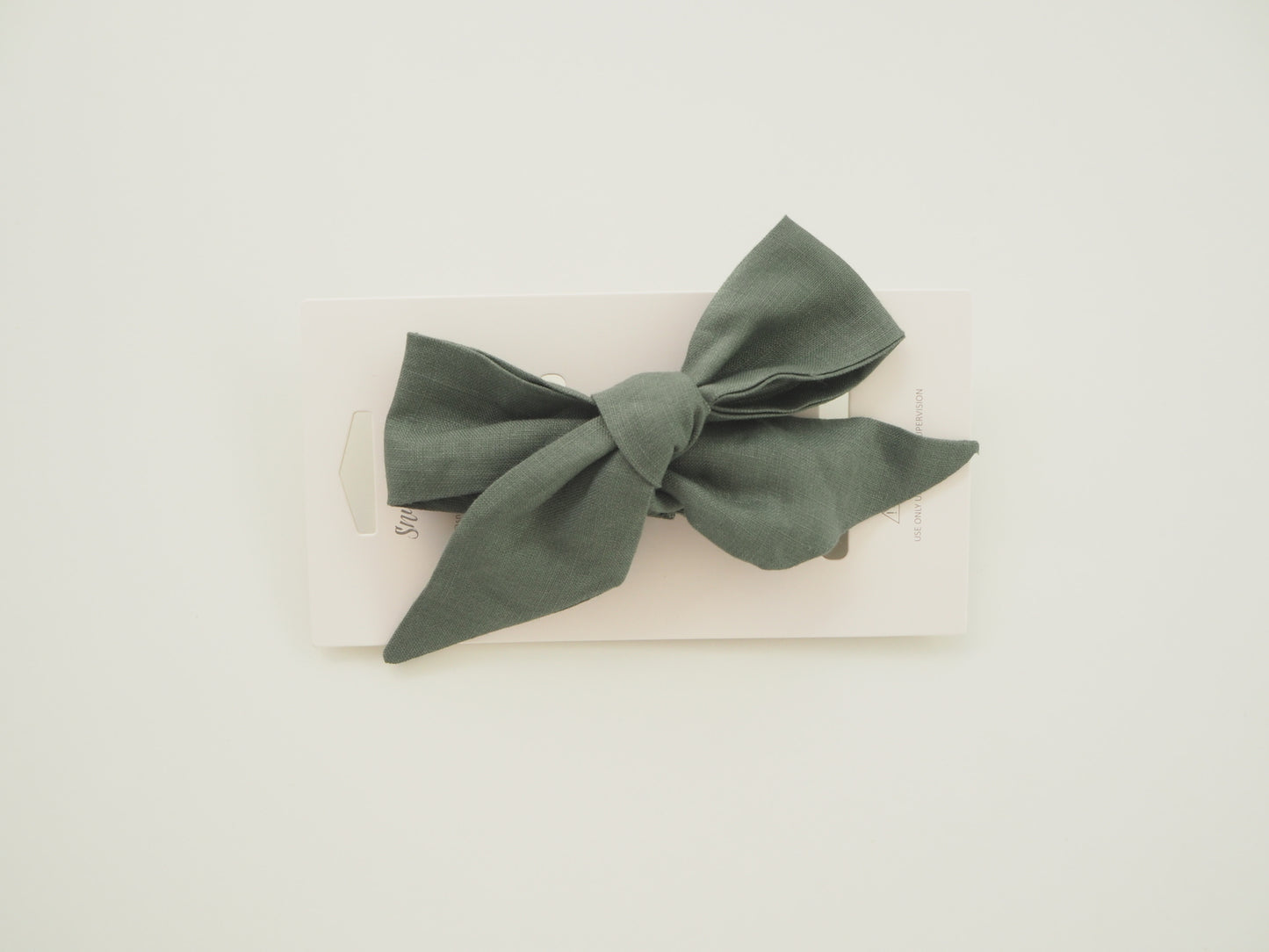 Snuggle Hunny Kids Pre-tied Linen Bow Headband Wrap - Olive