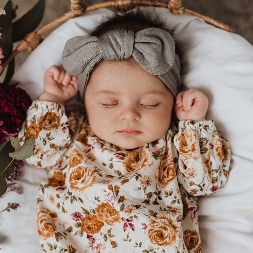 Snuggle Hunny Kids Topknot Headband - Classic Grey