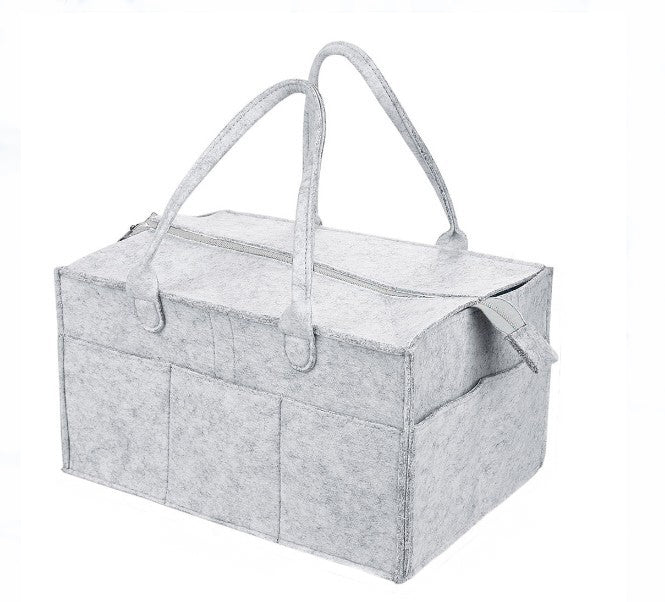 Nappy Caddy/Organiser - Light Grey Zip Up