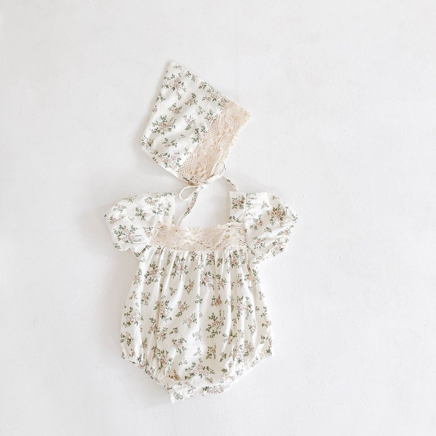 Luna Romper and Bonnet Set