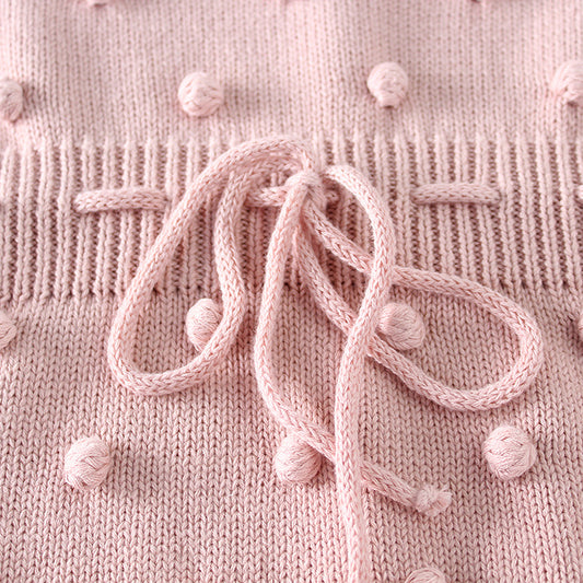 Bobble Knit Romper - Blush