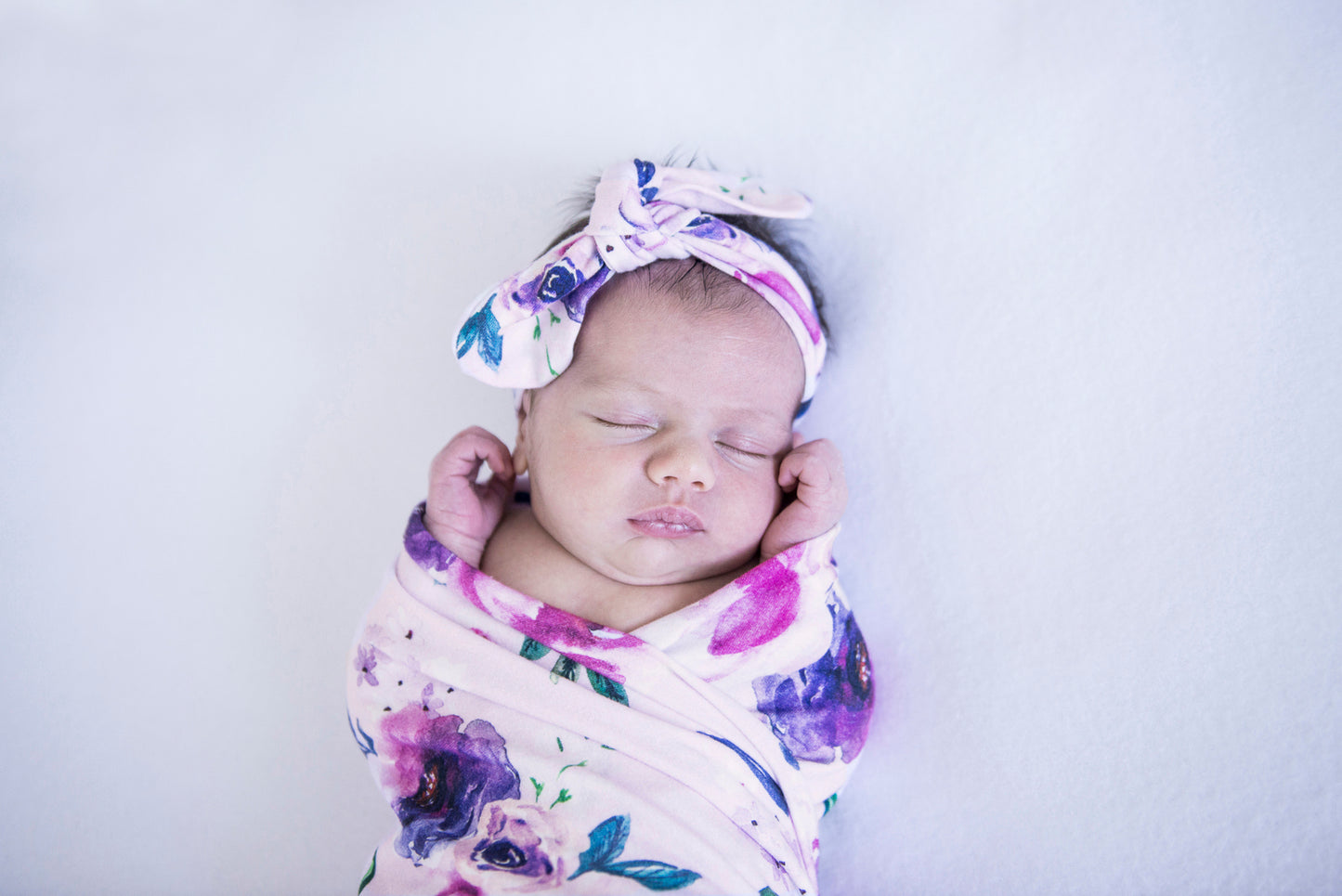 Snuggle Hunny Kids Floral Kiss Baby Jersey Wrap & Topknot Set