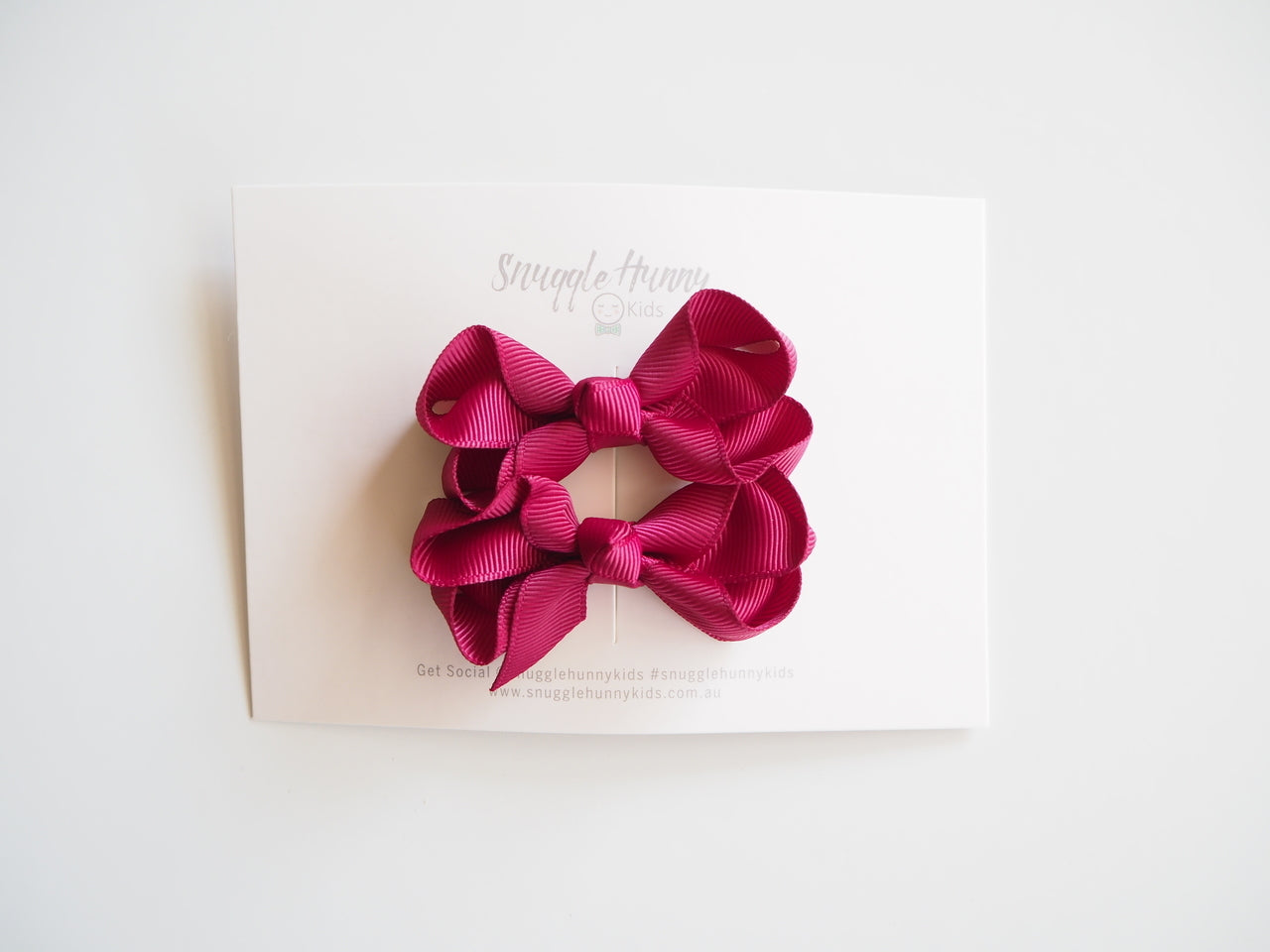 Snuggle Hunny Kids Hair Bow Clips - Burgundy Wine