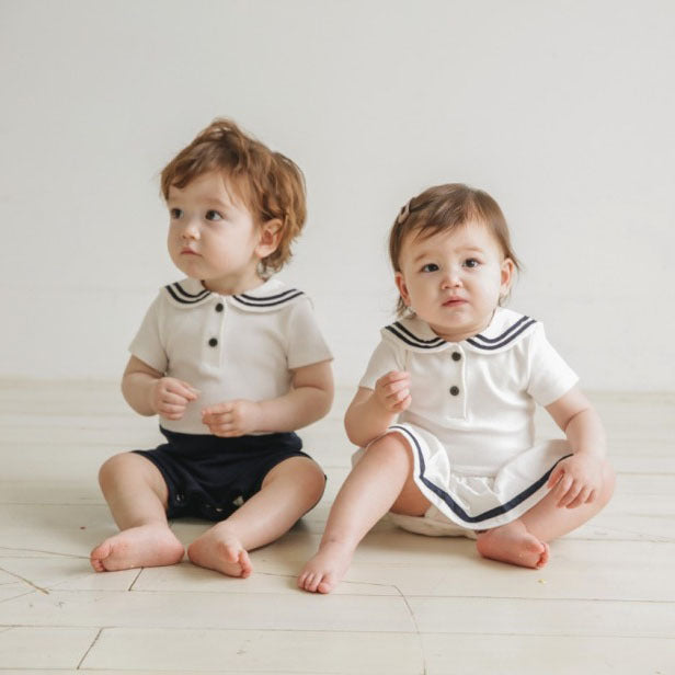 Classic Sailor Style Romper - Girl