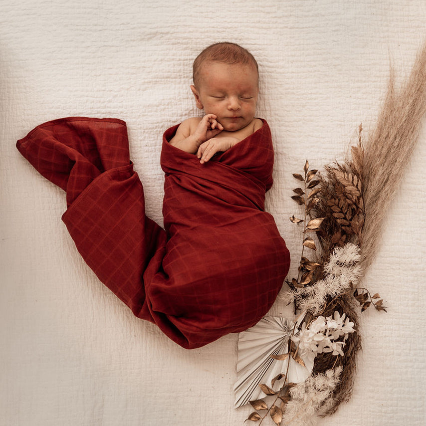 Snuggle Hunny Kids Organic Muslin Wrap - Rust