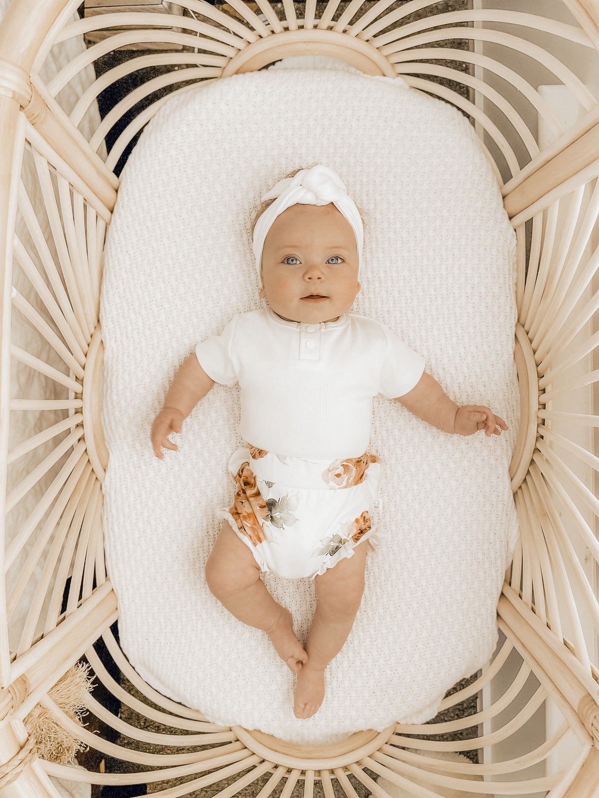Snuggle Hunny Kids Ribbed Topknot Headband - Milk