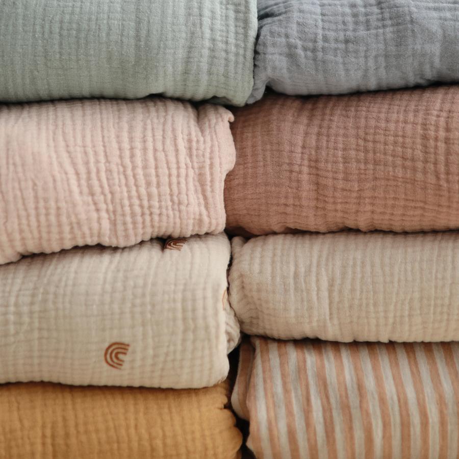 Mushie - Extra Soft Muslin Crib Sheet - Fall Yellow