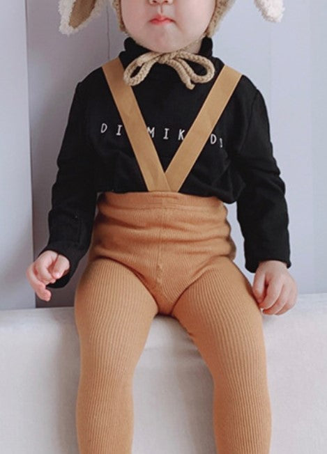 Unisex Ribbed Suspender Tights Footless - Dark Grey