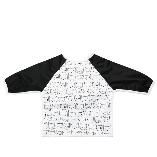 Waterproof Long Sleeved Bib - Curious Cats