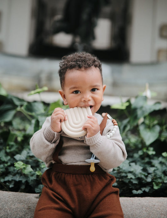 Mushie - Rainbow Teether - Mauve