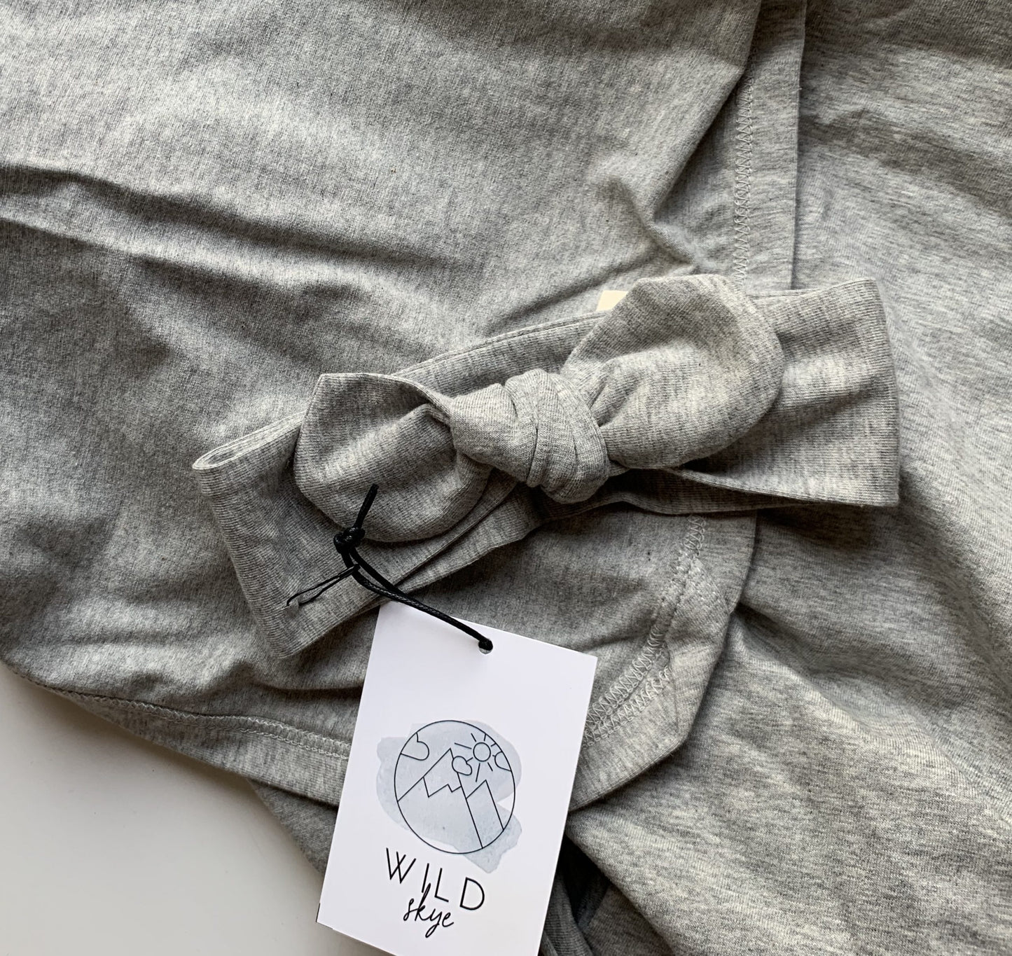 Wild Skye Jersey Wrap Set with Beanie or Topknot - Grey Melange