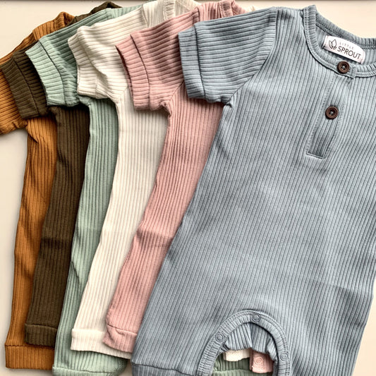 Arlo Summer Onesie - Moss Green