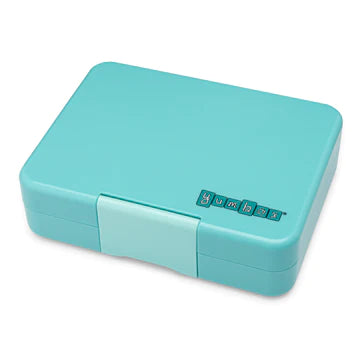 Yumbox Snack Lunch Box | Misty Aqua with Toucan Tray | Mini Bento Box for Kids