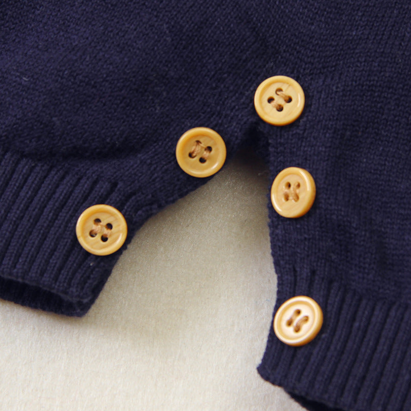 Sailor Knit Romper - Navy