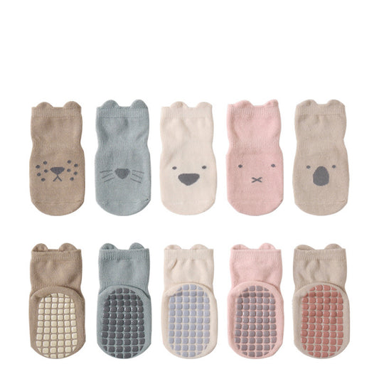 Non-Slip Cotton Baby Socks - Blush Rabbit