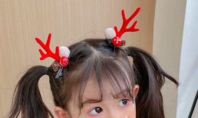 Christmas Hair Clip - Mushrooms