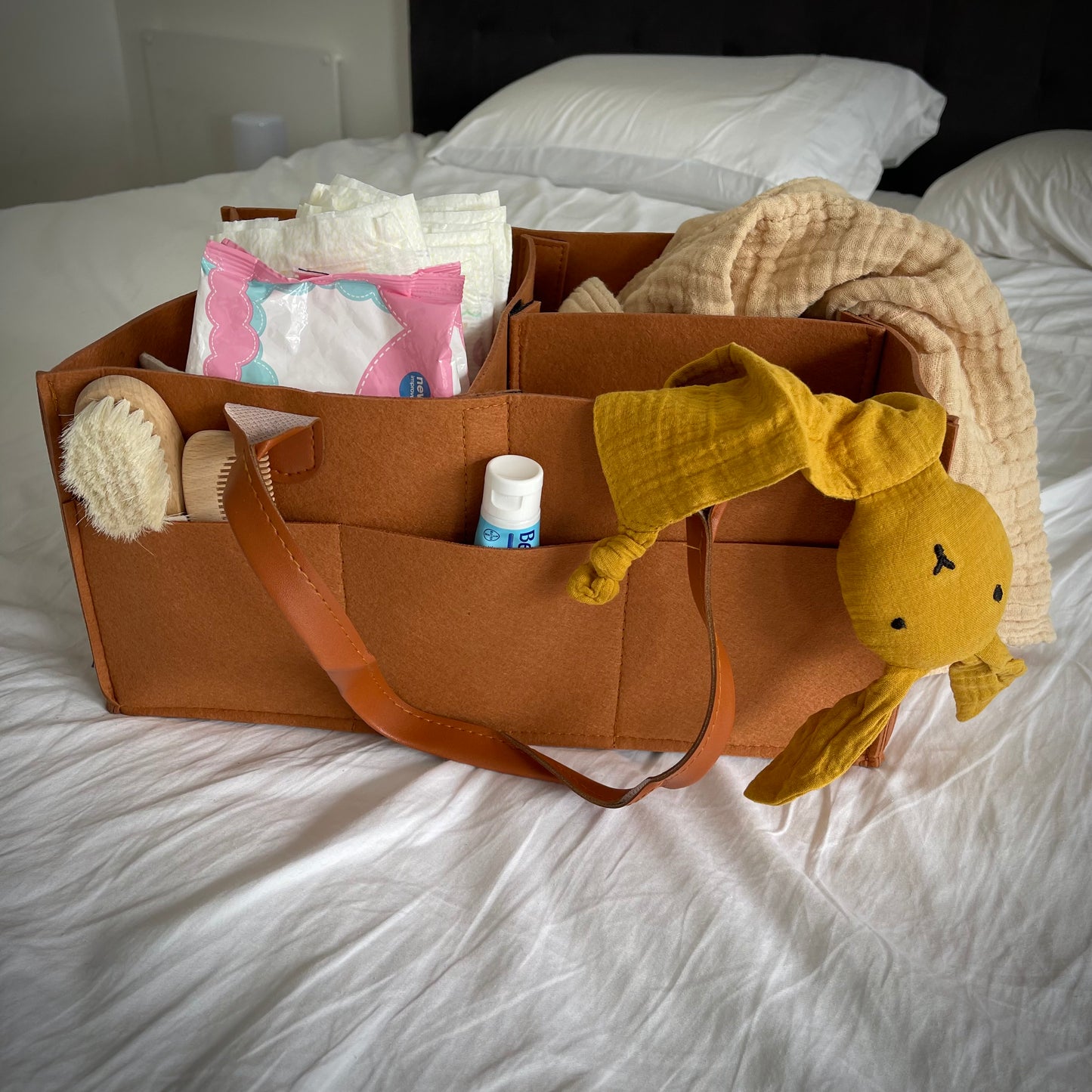 Nappy Caddy/Organiser - Cinnamon
