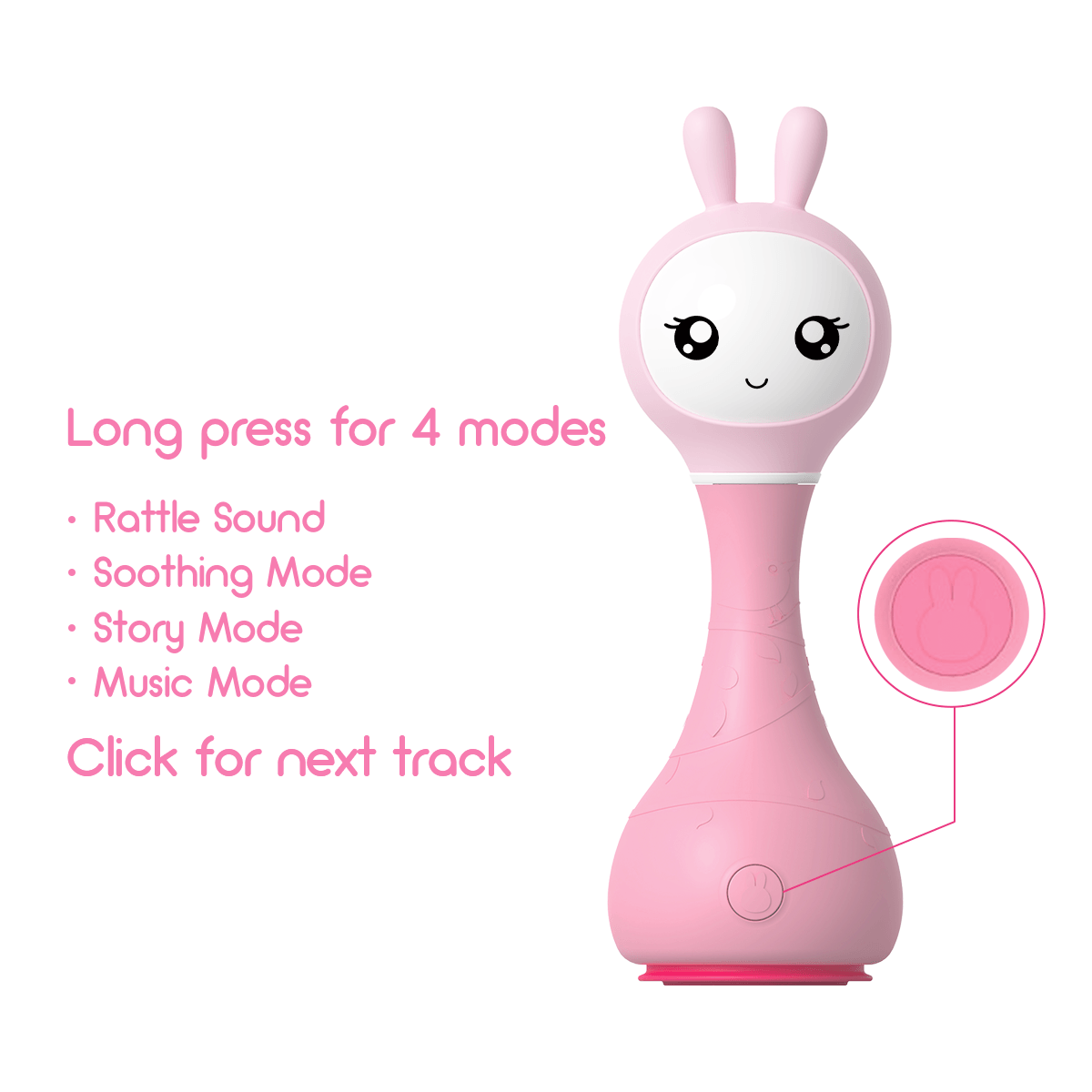 Alilo Smart Bunny Rattle | Educational Toy for Babies & Toddlers