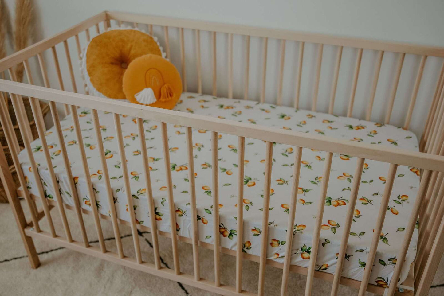 Snuggle Hunny Kids Fitted Cot Sheet - Lemon