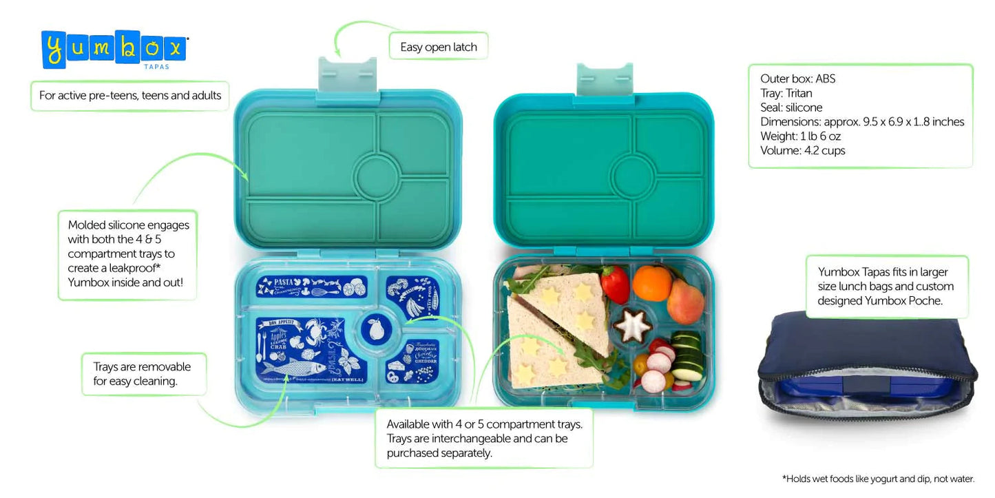 Yumbox Tapas Lunch Box | Ibiza Purple with Groovy Tray | 4 Compartment