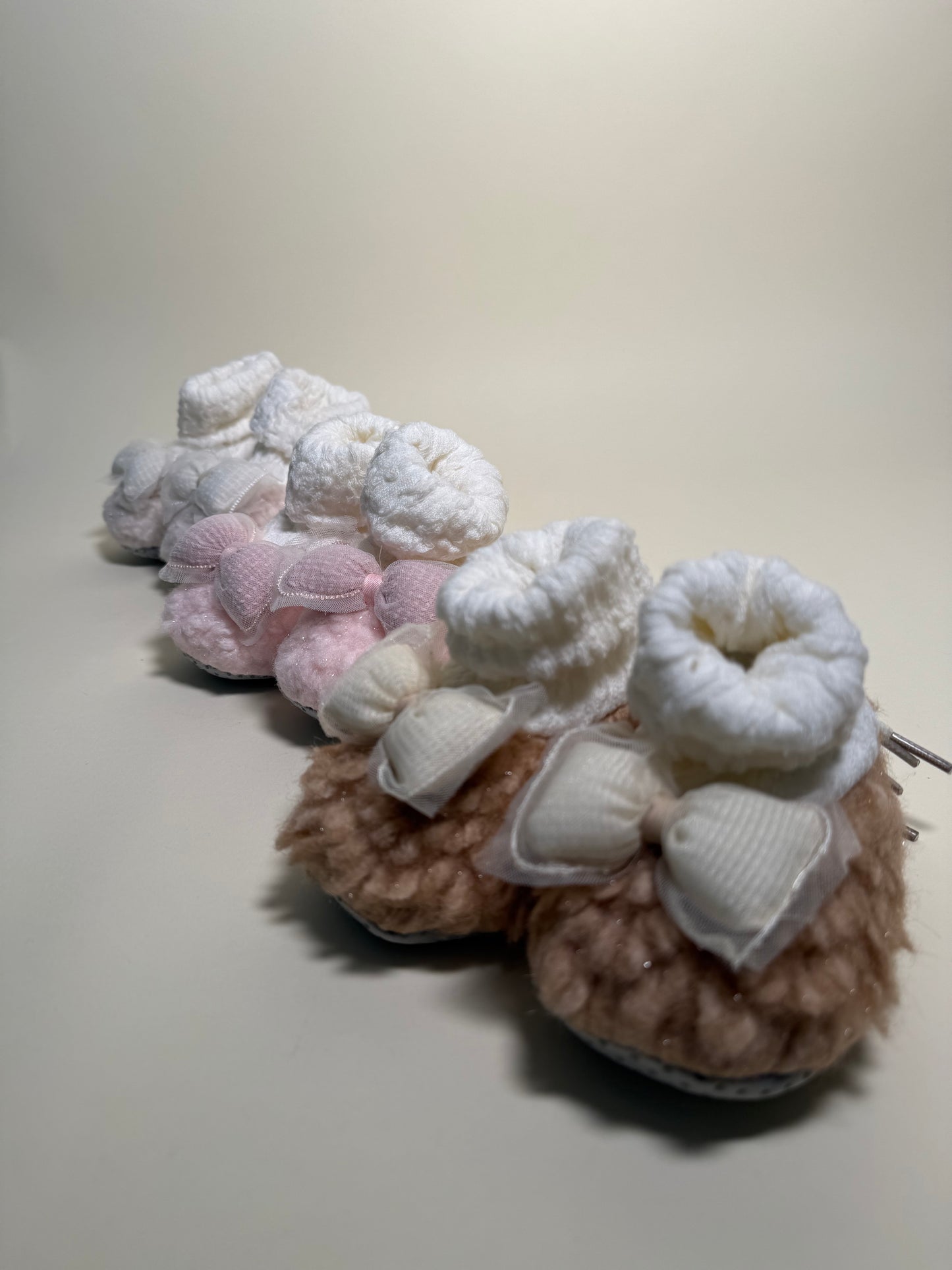 Fleecy Bow Slippers