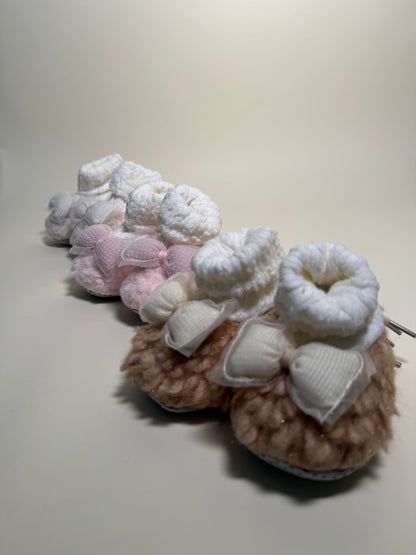 Fleecy Bow Slippers