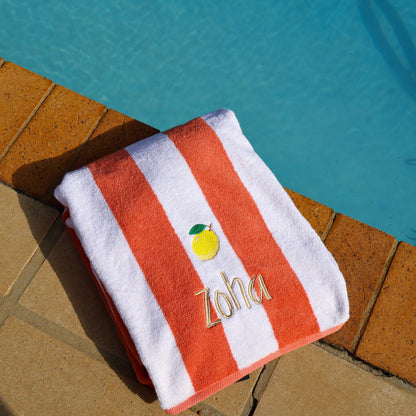 Amalfi Beach Towel - Grey Stripe