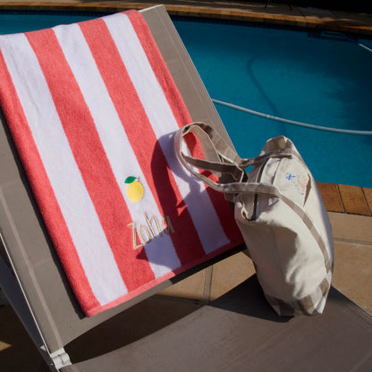 Amalfi Beach Towel - Grey Stripe