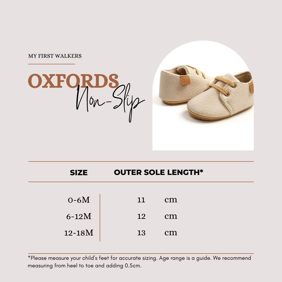 Unisex Toddler Oxford Non-Slip Shoes - Beige