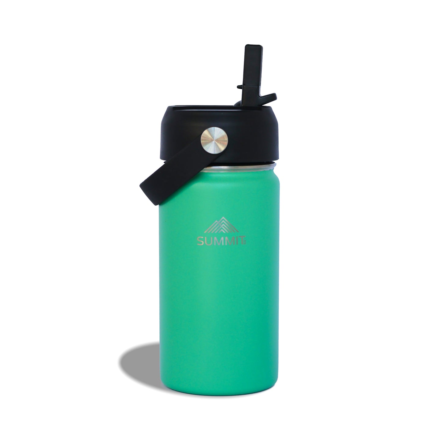 SummitCo Mini 350ml Insulated Stainless Steel Water Bottle – Emerald - Kid-friendly, Sipper Lid & Straw, Leak-Proof