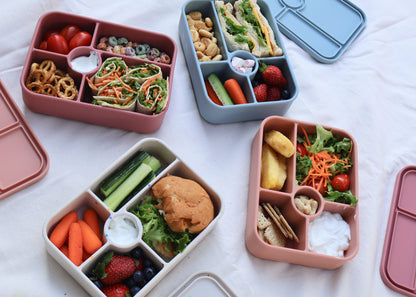 SummitCo Silicone Bento 5 Lunchbox – Rosewood - Leakproof, 5 Compartments, Microwave & Oven Safe