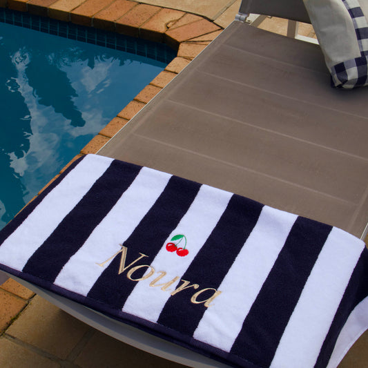 Amalfi Beach Towel - Navy Stripe