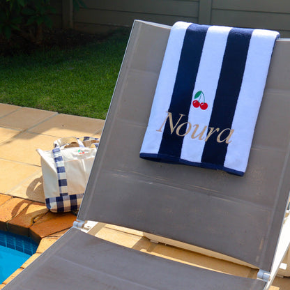 Amalfi Beach Towel - Grey Stripe