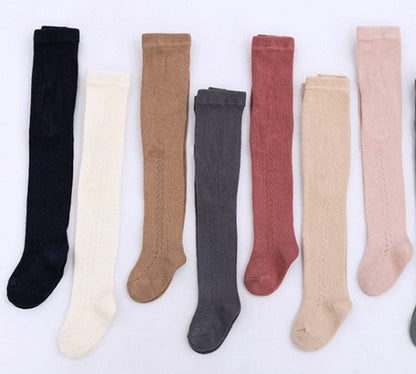 Pointelle Tights - Light Grey