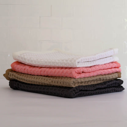 Waverly Waffle Guest Towel - Seabreeze White