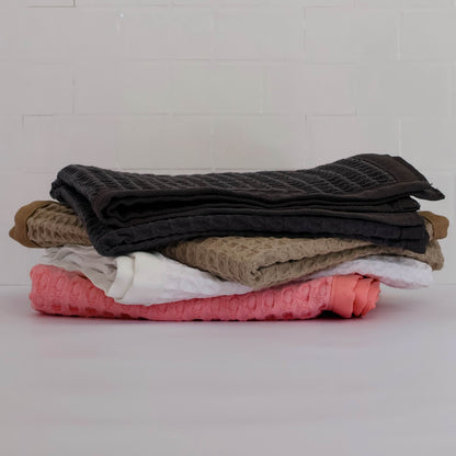 Waverly Waffle Guest Towel - Seabreeze White