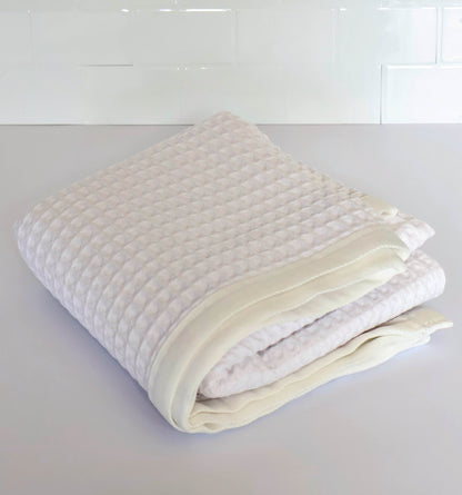 Waverly Waffle Bath Towel - Seabreeze White