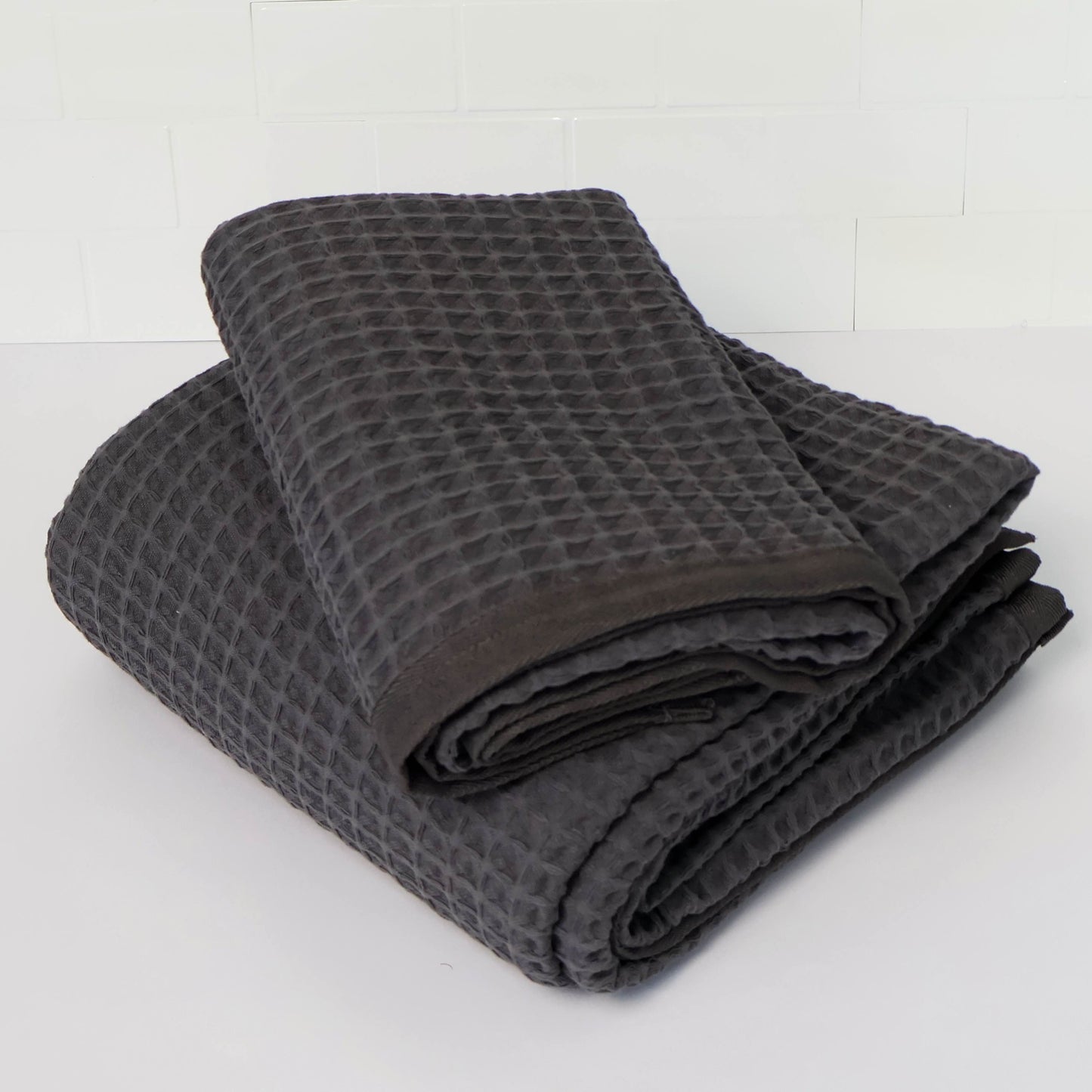 Waverly Waffle Bath Towel - Harbour Slate