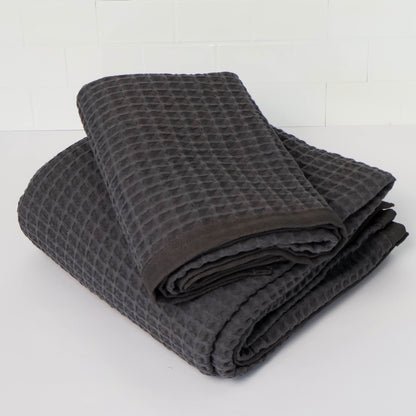 Waverly Waffle Bath Towel - Harbour Slate