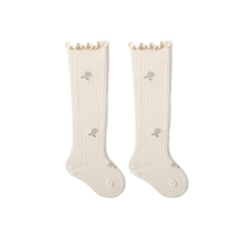 Knee High Frill Patterned Socks